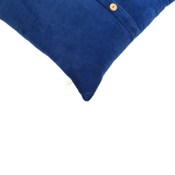 Quinn Cushion Set of 2 – Royal Blue Velvet Button-Down Cushions