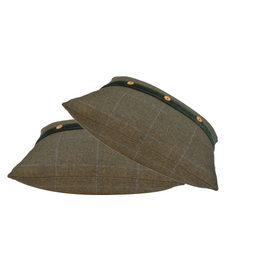 Quinn Cushion Set of 2 - Green Olive Tartan & Green Velvet