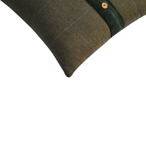 Quinn Cushion Set of 2 - Green Olive Tartan & Green Velvet