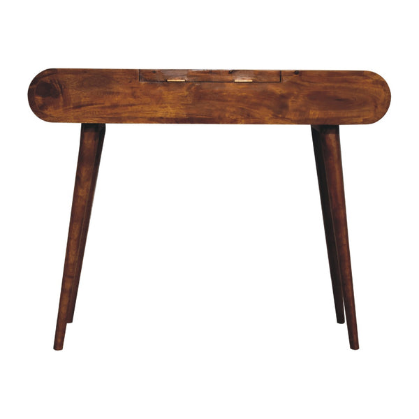 Solid mango wood dressing table in chestnut finish
Nordic style chestnut dressing table with mirror
