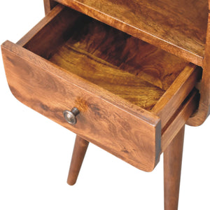 Mini Chestnut Curve Open Bedside - detail view