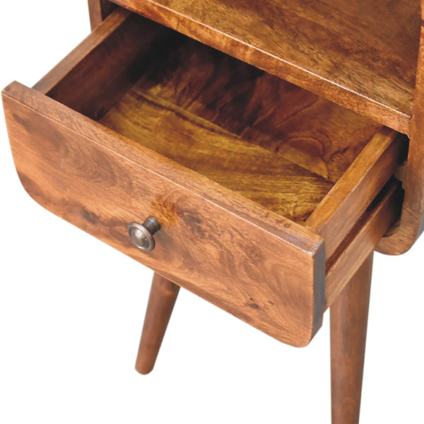 Mini Chestnut Curve Open Bedside - detail view