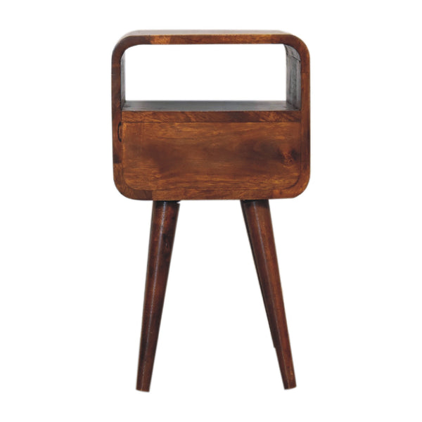 Mini Chestnut Curve Open Bedside - dimensions and specification