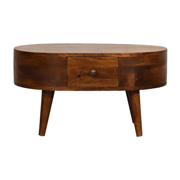 Mini Chestnut Rounded Coffee Table - My Store