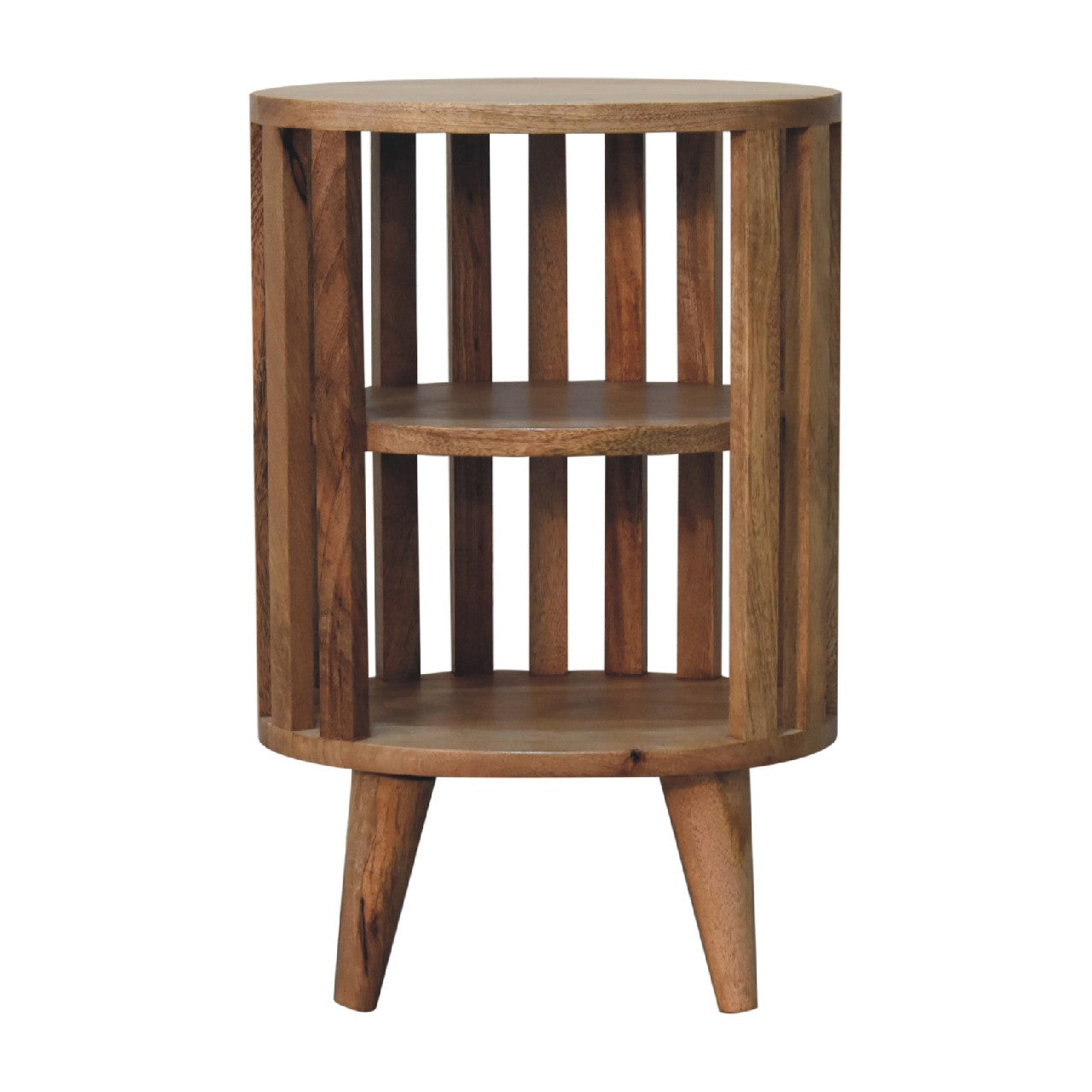 Ariella Double Shelf Oak ish Bedside