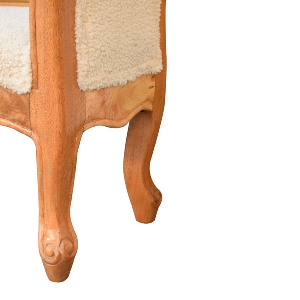 Cream Boucle French Style Bench - My Store