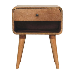 Curved Oak-ish Open Bedside - My Store