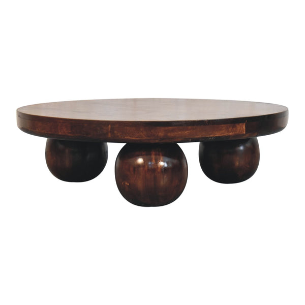California Walnut Central Table with Ball Feet - My Store