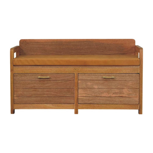 Oxford Oak-ish 2 Drawer Storage Bench - My Store