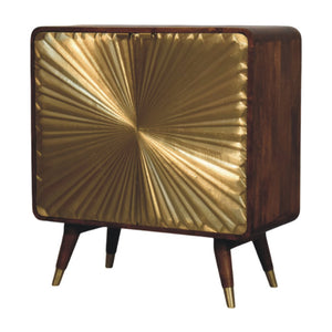 Avora Brass Embossed 2 Door Chestnut Cabinet - My Store