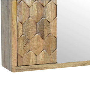 Pineapple carved mirror cabinet for hallway storage
