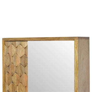 Pineapple carved mirror cabinet for bathroom storage