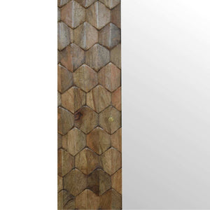 Carved pineapple detail on solid mango wood cabinet