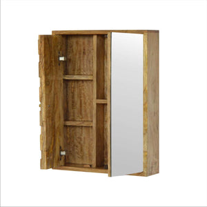 Decorative carved mirror cabinet for bathroom