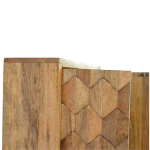 Pineapple carved cabinet with Oak-ish wood finish