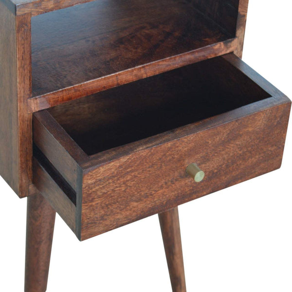 Solid mango wood bedside table with Scandinavian legs