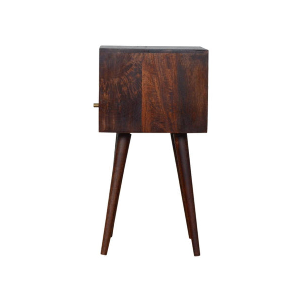 Cherry bedside table with drawer and open shelf