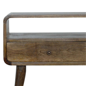 Scandinavian style grey wash console table with four legs