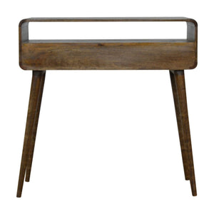 Curved Grey Wash Console Table | Solid Mango Wood