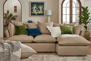 Malibu Medium Corner Sofa in Pumice House Basket Weave - My Store
