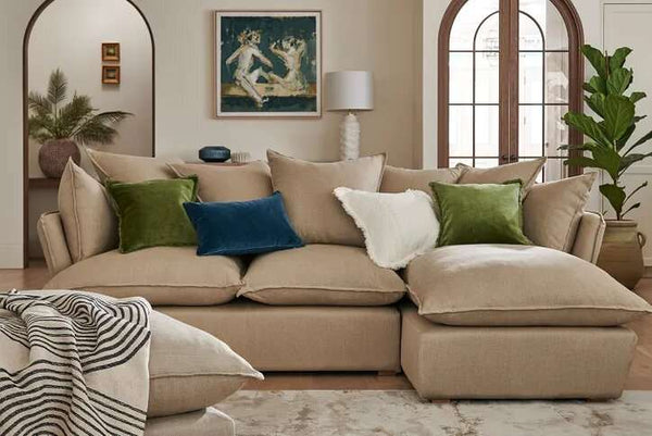 Malibu Medium Corner Sofa in Pumice House Basket Weave - My Store
