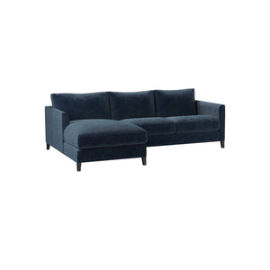 Bluebell Classic Chaise Sofa with wooden legs and feather cushions in traditional living room setting