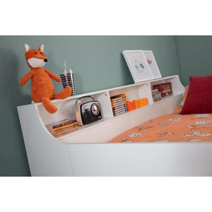 Julian Bowen Jupiter Mid Sleeper Bed with Pull-Out Desk, Storage Drawers, Shelving & Bookcase – White, Grey Oak or Anthracite – UK Single (90 x 190cm)