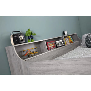 Julian Bowen Jupiter Mid Sleeper Bed with Pull-Out Desk, Storage Drawers, Shelving & Bookcase – White, Grey Oak or Anthracite – UK Single (90 x 190cm)