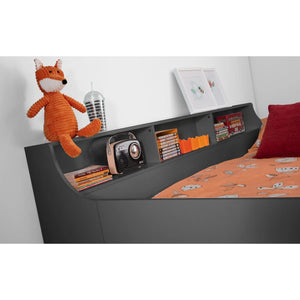 Julian Bowen Jupiter Mid Sleeper Bed with Pull-Out Desk, Storage Drawers, Shelving & Bookcase – White, Grey Oak or Anthracite – UK Single (90 x 190cm)