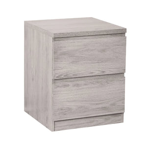 Julian Bowen Jupiter 2 Drawer Bedside Table – Modern Grey Oak Effect Nightstand with Spacious Storage for Bedroom