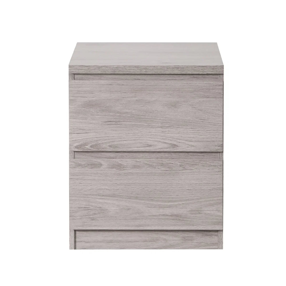 Julian Bowen Jupiter 2 Drawer Bedside Table – Modern Grey Oak Effect Nightstand with Spacious Storage for Bedroom