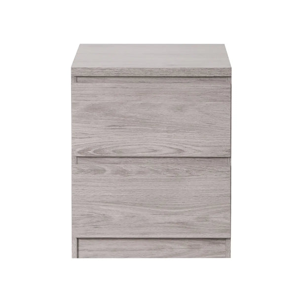Julian Bowen Jupiter 2 Drawer Bedside Table – Modern Grey Oak Effect Nightstand with Spacious Storage for Bedroom