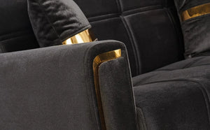 Summit 3+2+1 Seater Sofa Bed Set | Black Fabric, Convertible Sofa & Bed, Modern Living Room Furniture