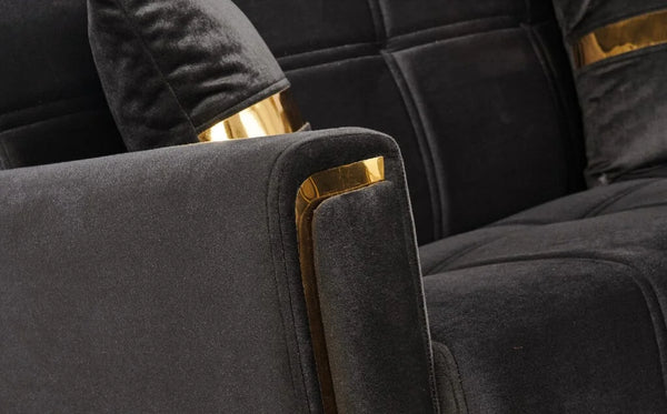 Summit 3+2+1 Seater Sofa Bed Set | Black Fabric, Convertible Sofa & Bed, Modern Living Room Furniture