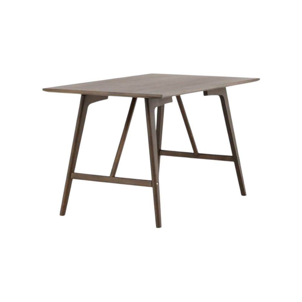 Kaseidon Rectangular Dining Table | Walnut, Modern MDF & Rubber Wood Design