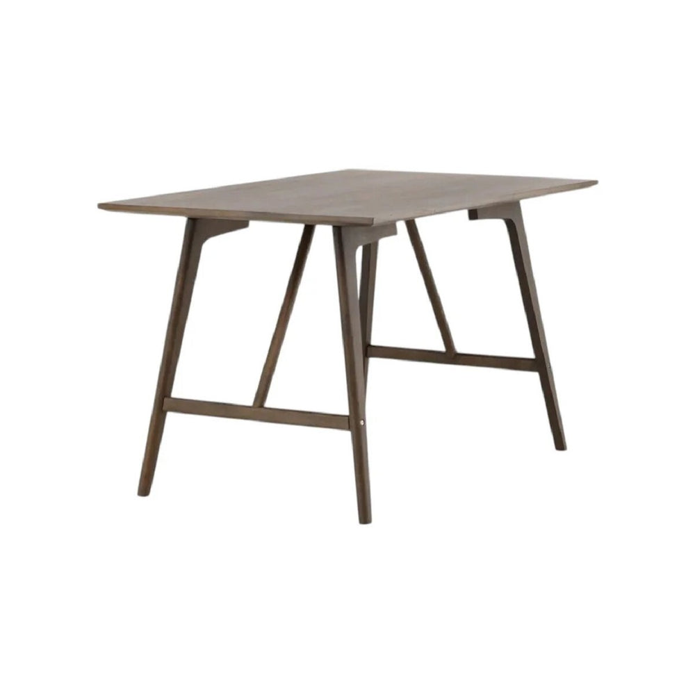 Kaseidon Rectangular Dining Table | Walnut, Modern MDF & Rubber Wood Design