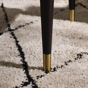 Louis Black Fluted Coffee Table with White Stone Effect Top & 2 Push-Touch Storage Drawers