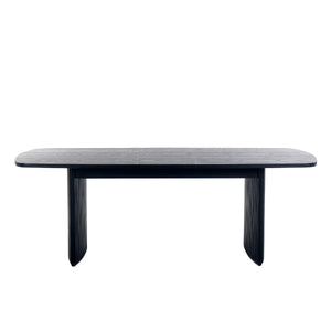 Louis Black Fluted Extending Dining Table – Modern Matt Black Pedestal Dining Table for 6–10 Seater Dining Rooms