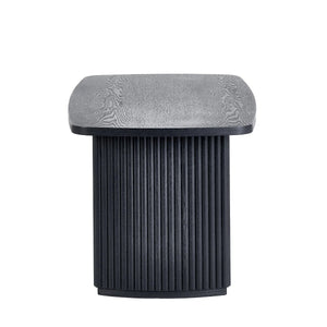 Louis Black Fluted Compact Coffee Table – Modern Matt Black Living Room Centre Table with Elegant Ribbed Detailing