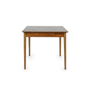 Lowry Retro Cherry Ash Extending Dining Table with 2 Push-Open Storage Drawers