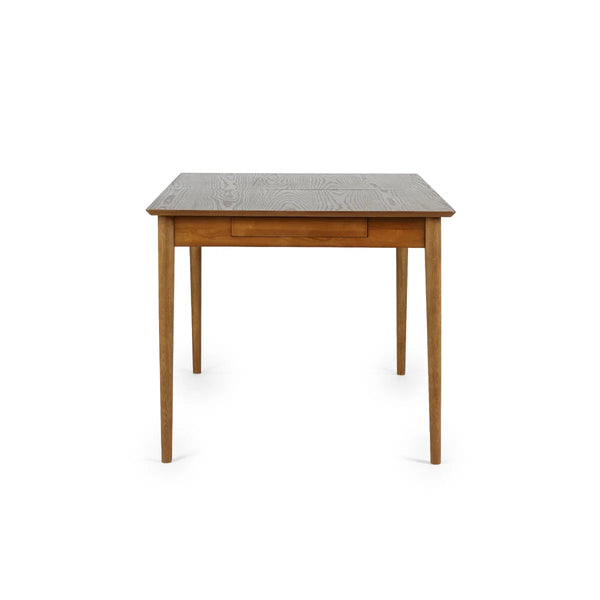 Lowry Retro Cherry Ash Extending Dining Table with 2 Push-Open Storage Drawers