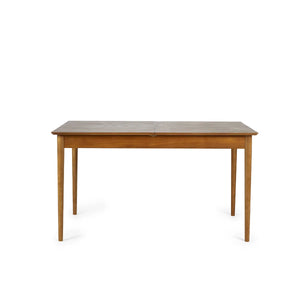 Lowry Retro Cherry Ash Extending Dining Table with 2 Push-Open Storage Drawers