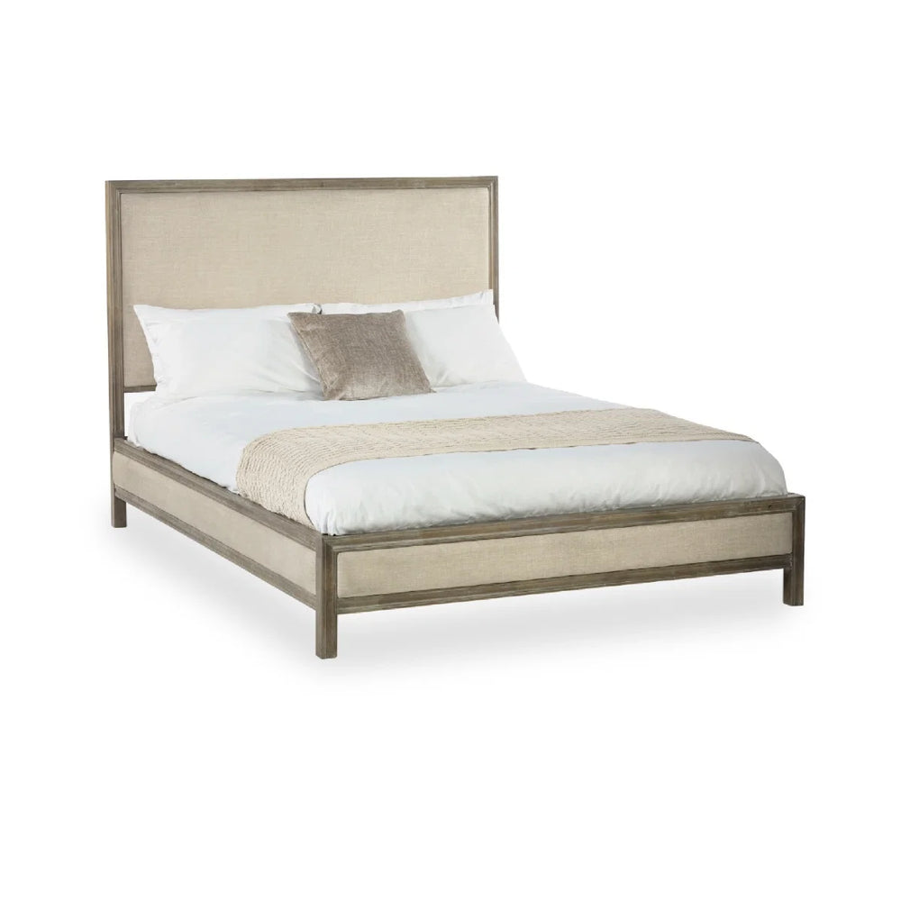 Julian Bowen Lucie King Size Upholstered Bed in Ivory with High Panel Headboard