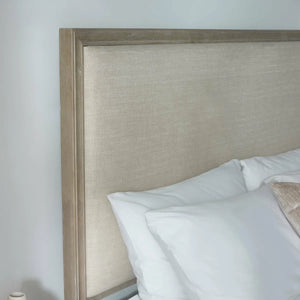 Julian Bowen Lucie King Size Upholstered Bed in Ivory with High Panel Headboard