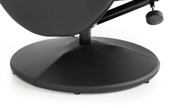 Julian Bowen Lugano Recliner Chair & Footstool with Covered Swivel Base – Black Faux Leather