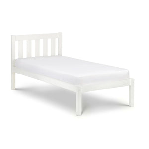 Luna 135cm Double Wooden Bed Frame in Surf White Solid Pine with Slatted Base