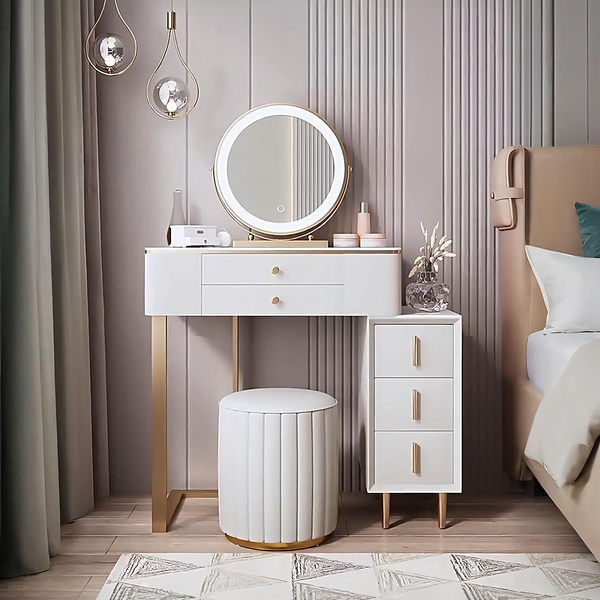 Lakin White Dressing Table with Mirror