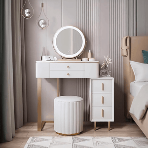 Lakin White Dressing Table with Mirror