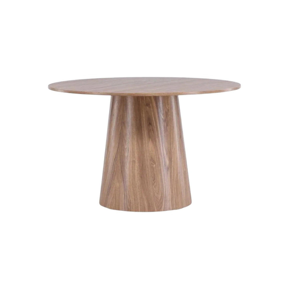 Lanzo Round Dining Table 120 cm | Scandinavian MDF Design with Cylindrical Base