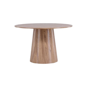 Lanzo Round Dining Table 120 cm | Scandinavian MDF Design with Cylindrical Base